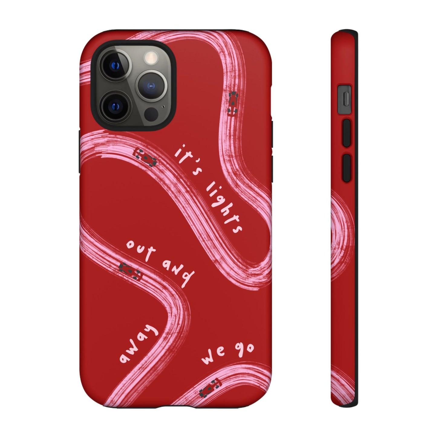Red and Pink Lights Out F1 Phone Case Design, Trendy F1 Gift, Formula 1 Gift, Cute F1 Phone Case, Unique Formula One Phone Case