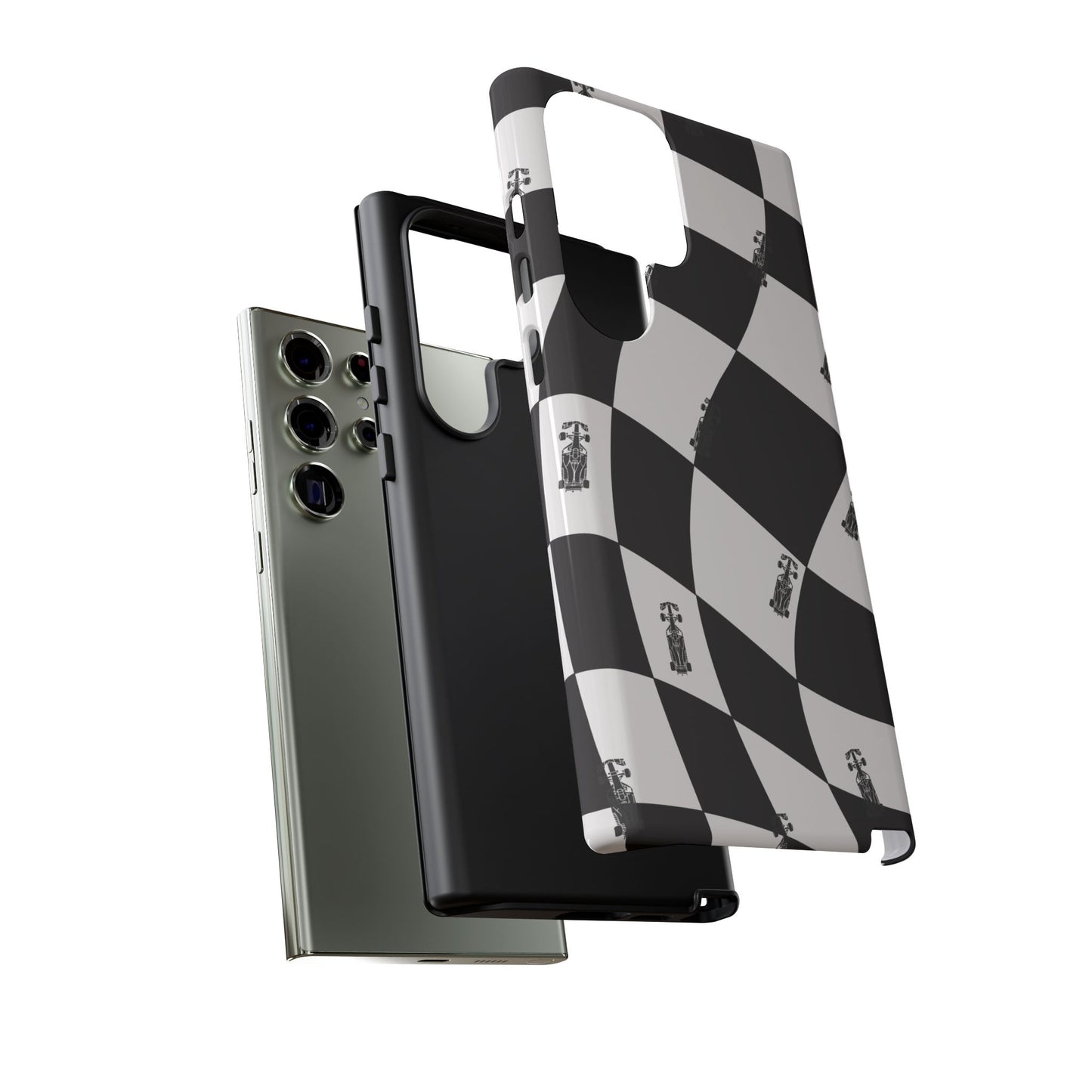 F1 Phone Case Black and White Checkered Design, Trendy F1 Gift, Formula 1 Gift, Cute F1 Phone Case, Unique Formula One Phone Case