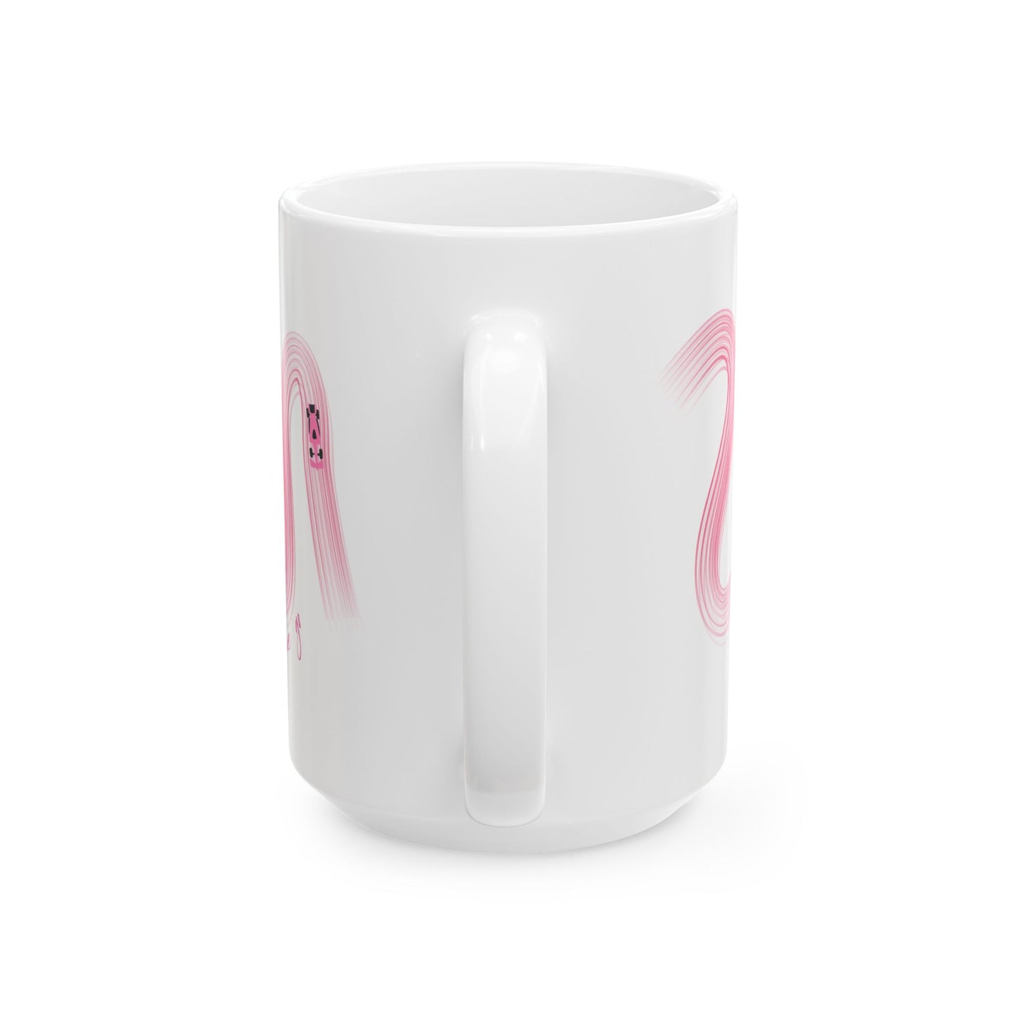 Pink Painted F1  It's Lights Out and Away We Go Mug, Unique Gift for Coffee Lovers, Whimsical Formula 1 Gift
