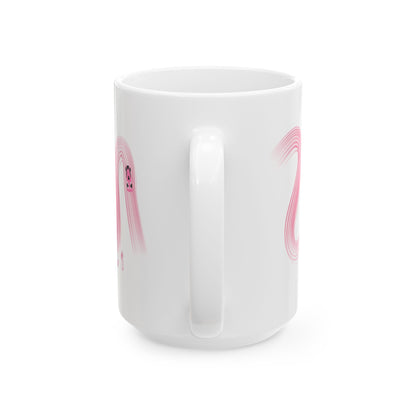Pink Painted F1  It's Lights Out and Away We Go Mug, Unique Gift for Coffee Lovers, Whimsical Formula 1 Gift