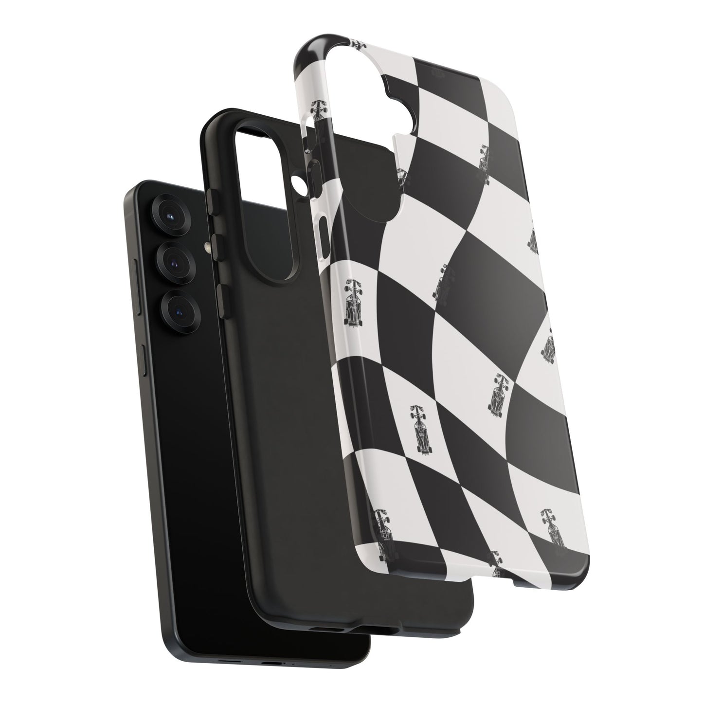 F1 Phone Case Black and White Checkered Design, Trendy F1 Gift, Formula 1 Gift, Cute F1 Phone Case, Unique Formula One Phone Case
