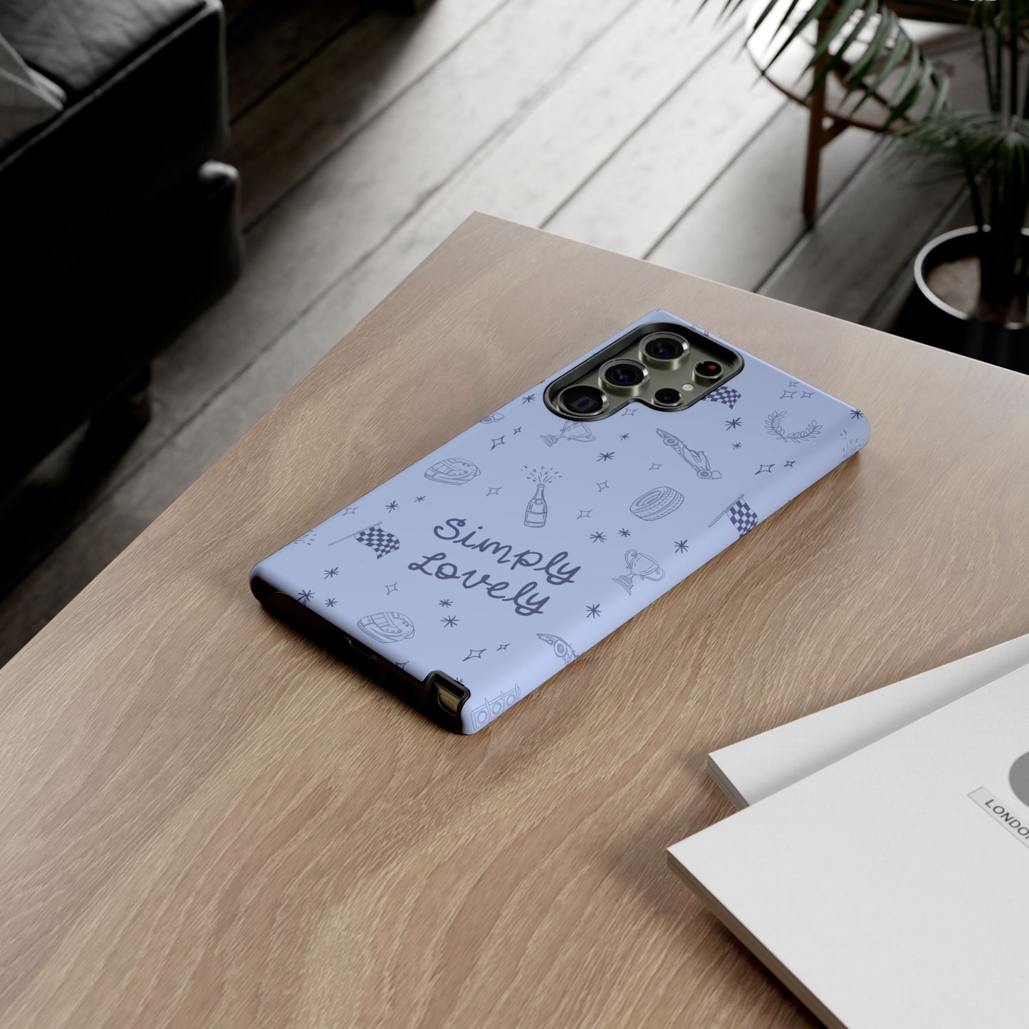 Blue Doodle "Simply Lovely" F1 Phone Case Design