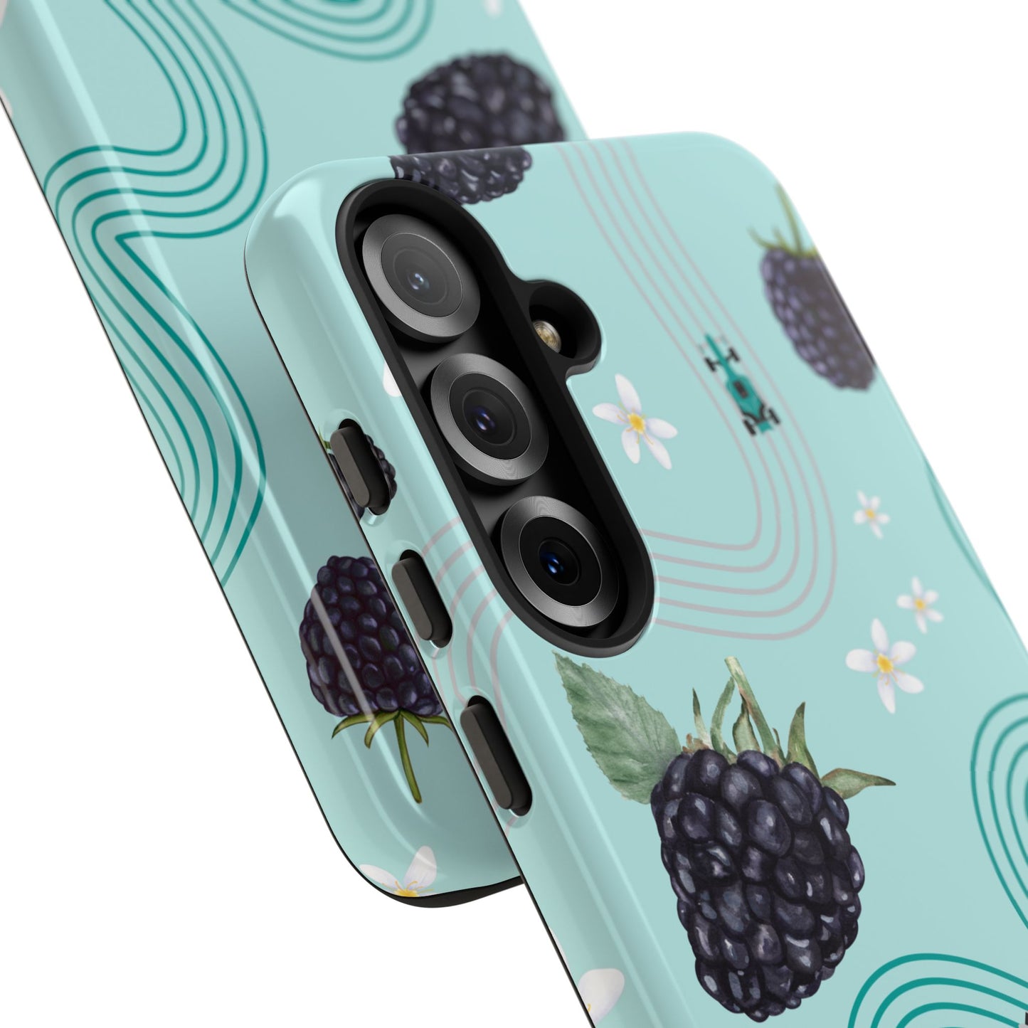Teal F1 Mercedes and Blackberries Phone Case , Trendy F1 Gift, Formula 1 Gift, Cute Fruit F1 Phone Case, Unique Phone Case