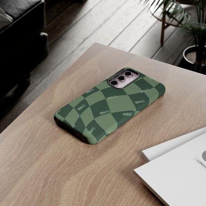 F1 Phone Case Green Checkerboard Design, Trendy F1 Gift, Formula 1 Gift, Cute F1 Phone Case, Unique Formula One Phone Case