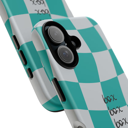 Mercedes Teal and Grey Checkered F1 Phone Case, Box Box Box F1 Phone Case