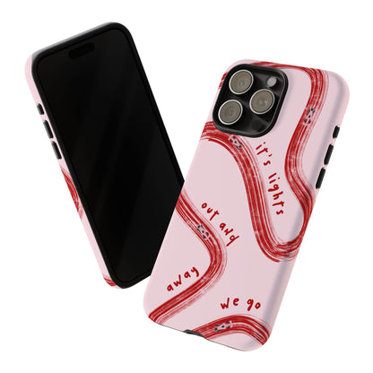 Pink and Red Lights Out F1 Phone Case Design, Trendy F1 Gift, Formula 1 Gift, Cute F1 Phone Case, Unique Formula One Phone Case