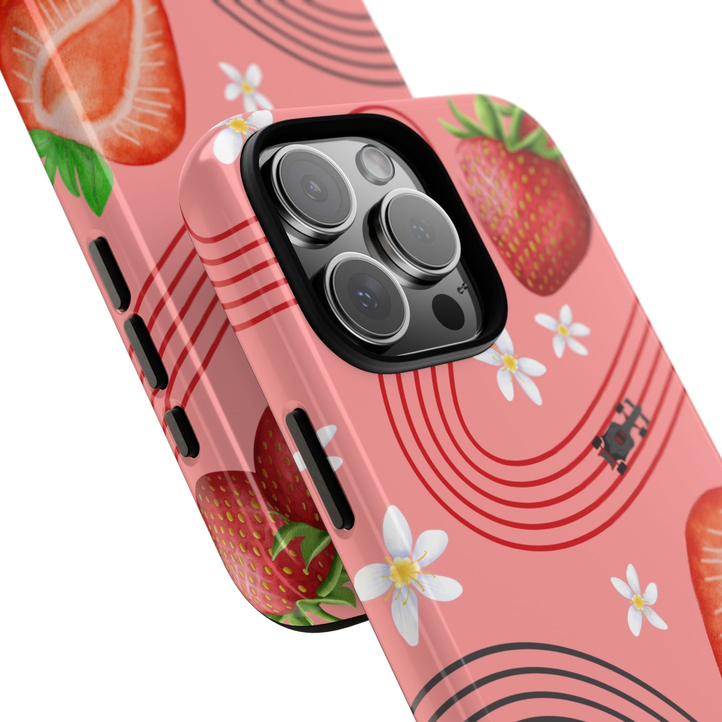 Red F1 Audi and Strawberries Phone Case, Trendy F1 Gift, Formula 1 Gift, Cute Fruit F1 Phone Case, Unique Phone Case
