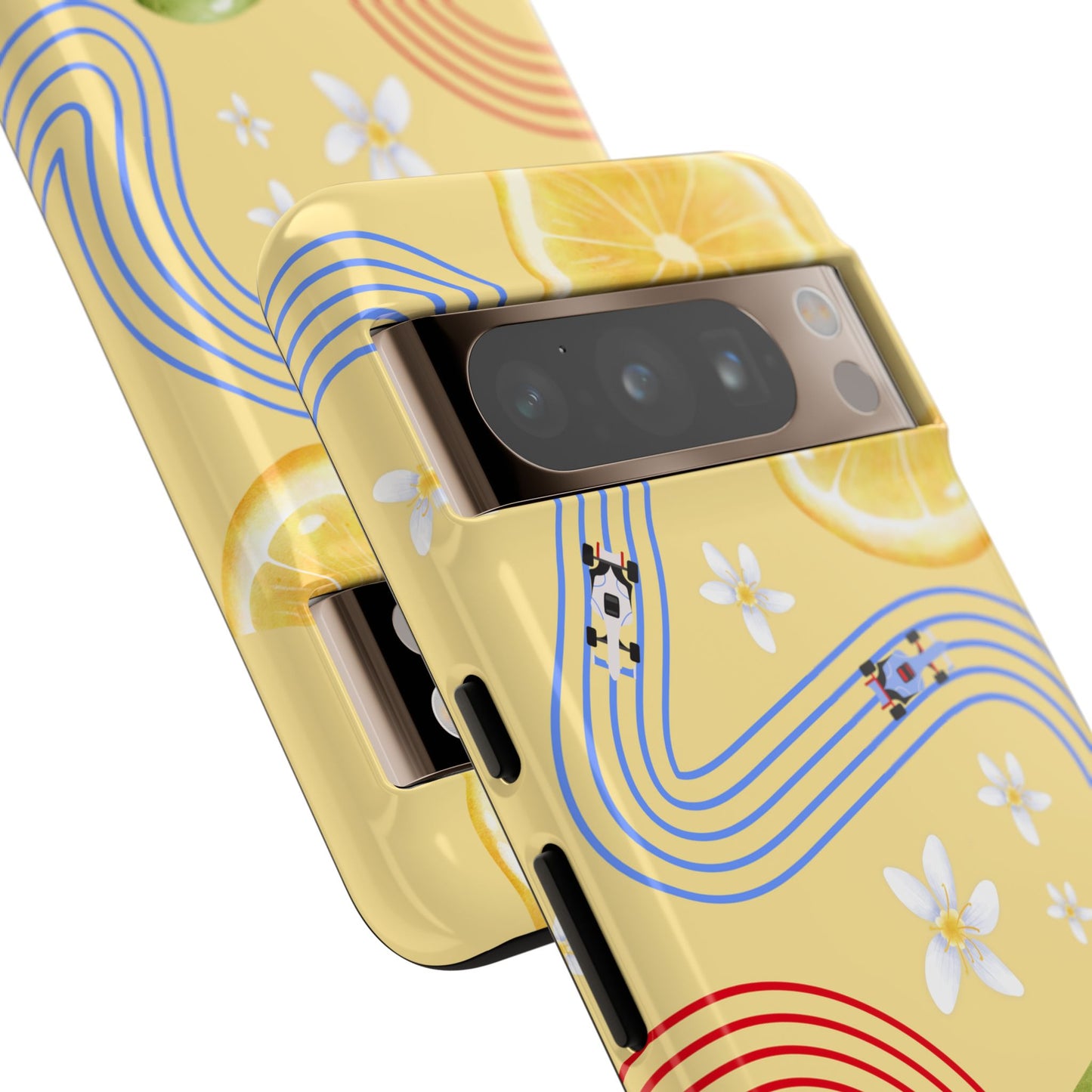 Yellow F1 Racing Bulls and Lemons Phone Case, Trendy F1 Gift, Formula 1 Gift, Cute Fruit F1 Phone Case, Unique Phone Case