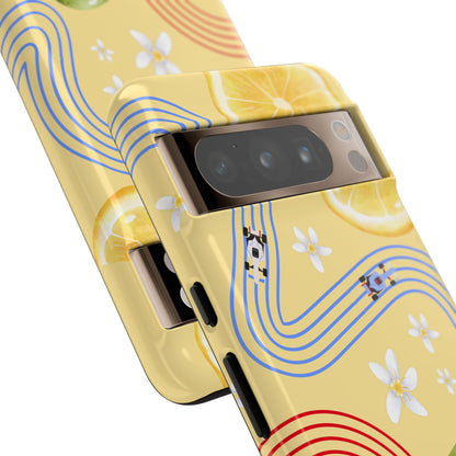 Yellow F1 Racing Bulls and Lemons Phone Case, Trendy F1 Gift, Formula 1 Gift, Cute Fruit F1 Phone Case, Unique Phone Case