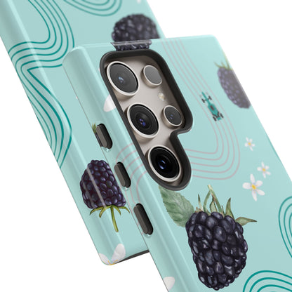 Teal F1 Mercedes and Blackberries Phone Case , Trendy F1 Gift, Formula 1 Gift, Cute Fruit F1 Phone Case, Unique Phone Case