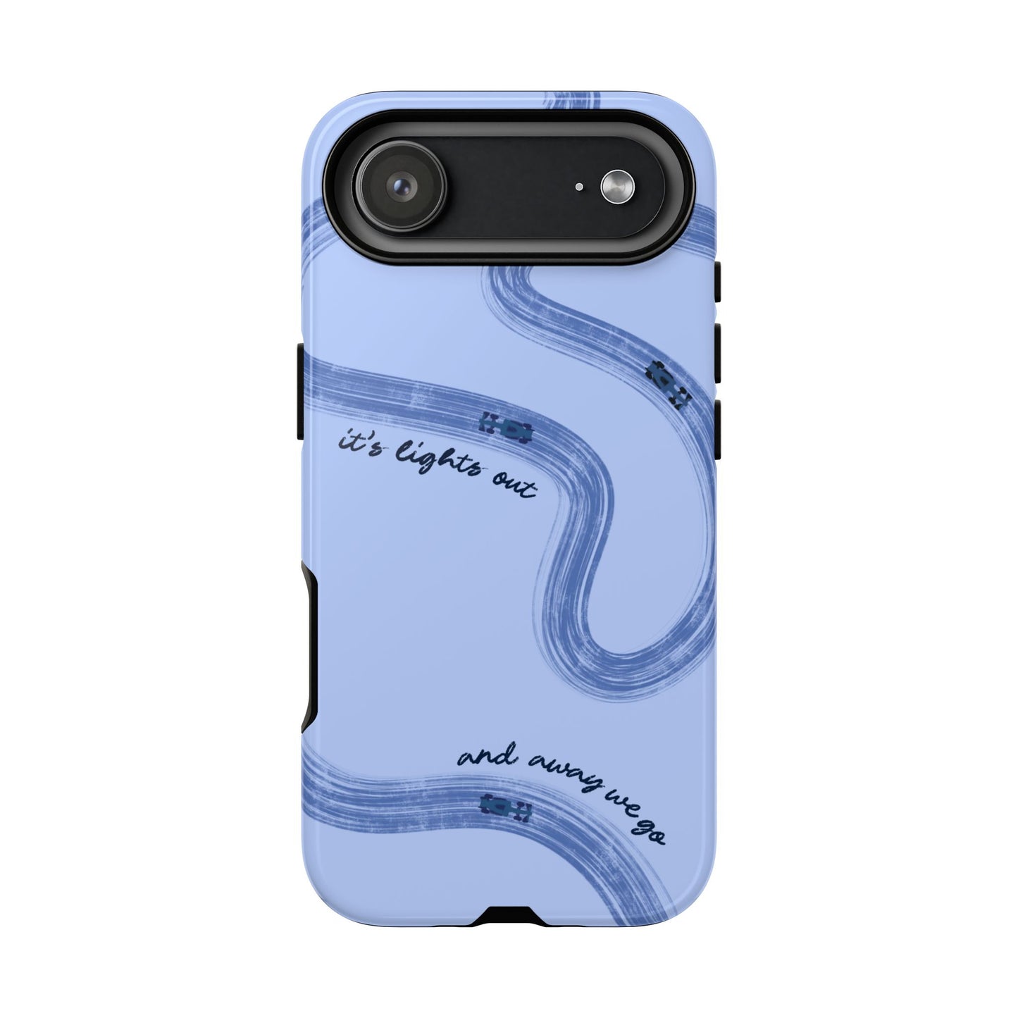 F1 Phone Case Monochrome Blue Painted "its lights out and away we go", Trendy F1 Gift, Formula 1 Gift, Cute F1 Phone Case, Phone Case
