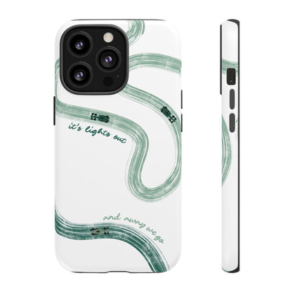 F1 Phone Case Green Painted "its lights out and away we go", Trendy F1 Gift, Formula 1 Gift, Cute F1 Phone Case, Gift for F1 Fans
