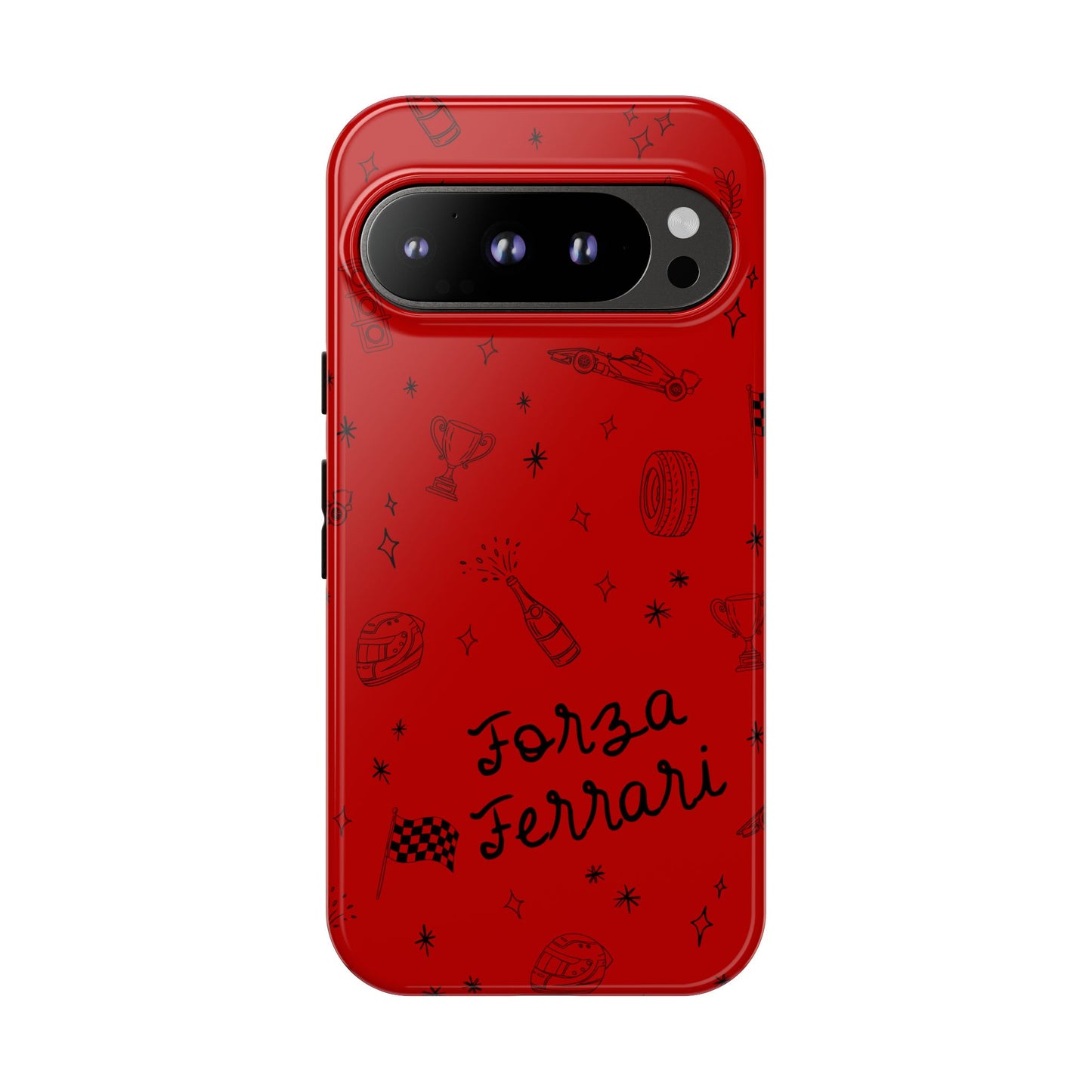 F1 Ferrari Racing Doodle "Forza Ferrari" F1 Phone Case Design