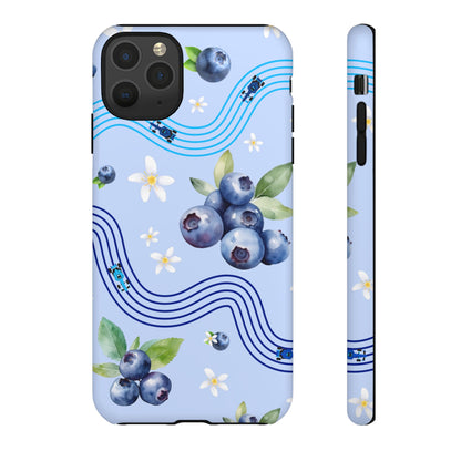 Blue F1 Williams and Blueberries Phone Case, Trendy F1 Gift, Formula 1 Gift, Cute Fruit F1 Phone Case, Unique Phone Case