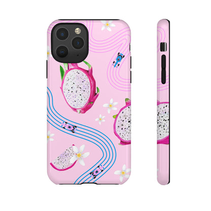 Pink F1 Alpine and Dragonfruit Phone Case, Trendy F1 Gift, Formula 1 Gift, Cute Fruit F1 Phone Case, Unique Phone Case