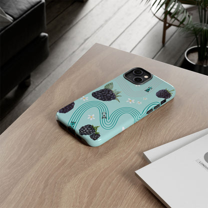 Teal F1 Mercedes and Blackberries Phone Case , Trendy F1 Gift, Formula 1 Gift, Cute Fruit F1 Phone Case, Unique Phone Case