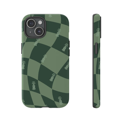 F1 Phone Case Green Checkerboard Design, Trendy F1 Gift, Formula 1 Gift, Cute F1 Phone Case, Unique Formula One Phone Case