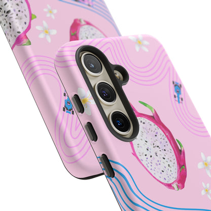 Pink F1 Alpine and Dragonfruit Phone Case, Trendy F1 Gift, Formula 1 Gift, Cute Fruit F1 Phone Case, Unique Phone Case