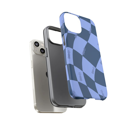 F1 Phone Case Blue Checkerboard Design, Trendy F1 Gift, Formula 1 Gift, Cute F1 Phone Case, Unique Formula One Phone Case