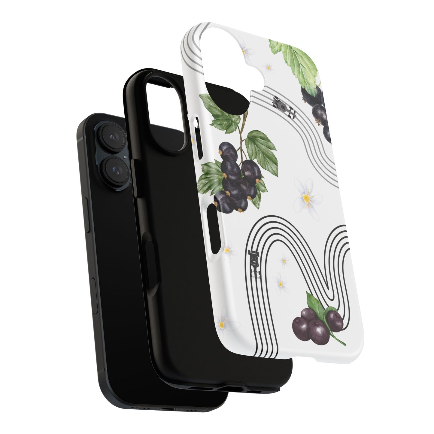 F1 Cadillac and Black Currants Phone Case, Trendy F1 Gift, Formula 1 Gift, Cute Fruit F1 Phone Case, Unique Phone Case