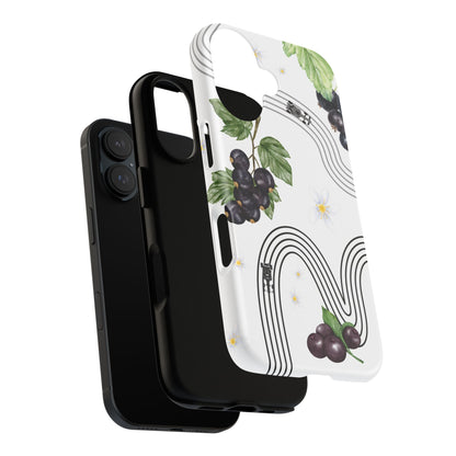 F1 Cadillac and Black Currants Phone Case, Trendy F1 Gift, Formula 1 Gift, Cute Fruit F1 Phone Case, Unique Phone Case