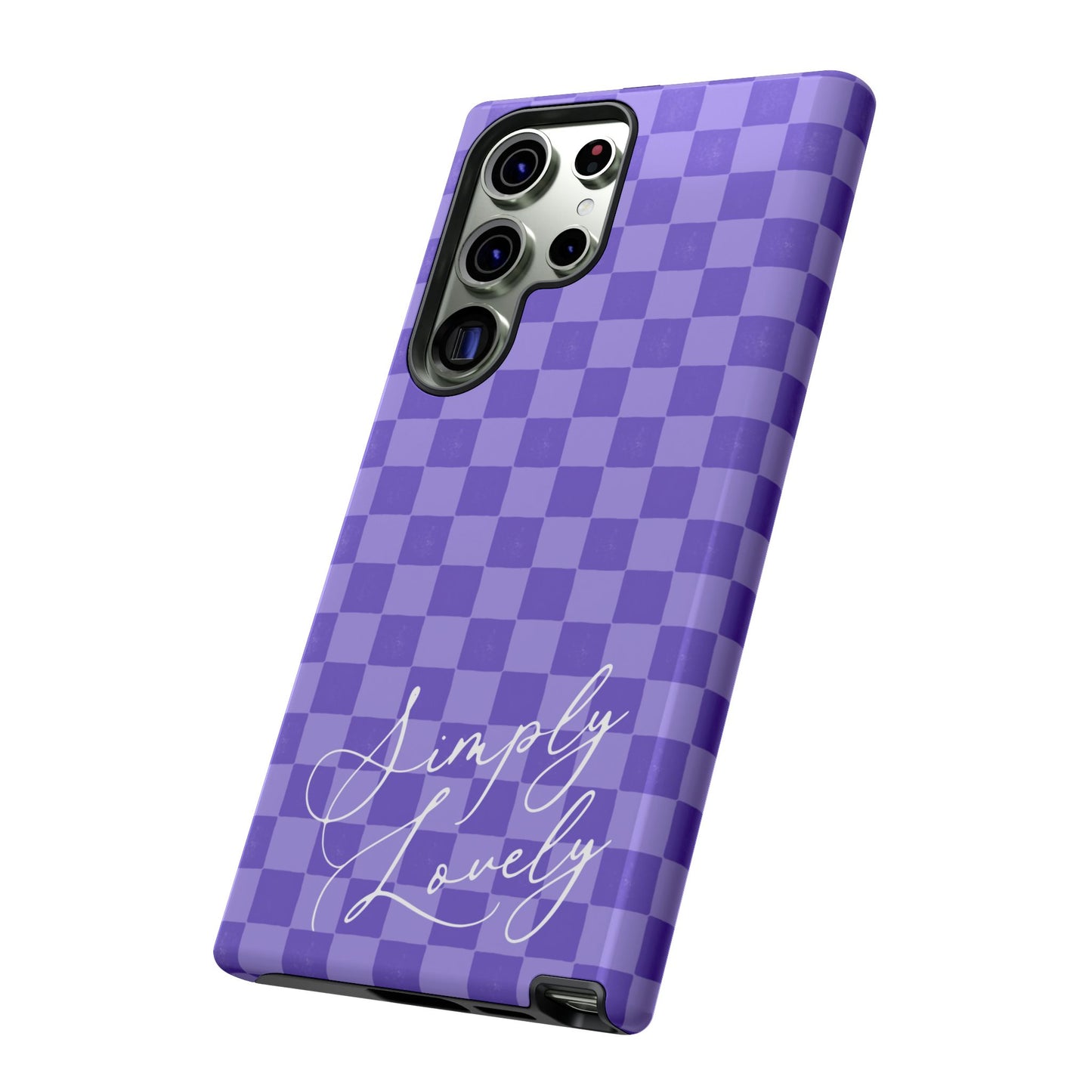 Simply Lovely Purple Checkered F1 Phone Case Design, Trendy F1 Gift, Formula 1 Gift, Cute F1 Phone Case