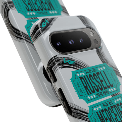 Mercedes F1 Phone Case Painted Ticket Stubs, Trendy F1 Gift, Formula 1 Gift, Cute F1 Phone Case
