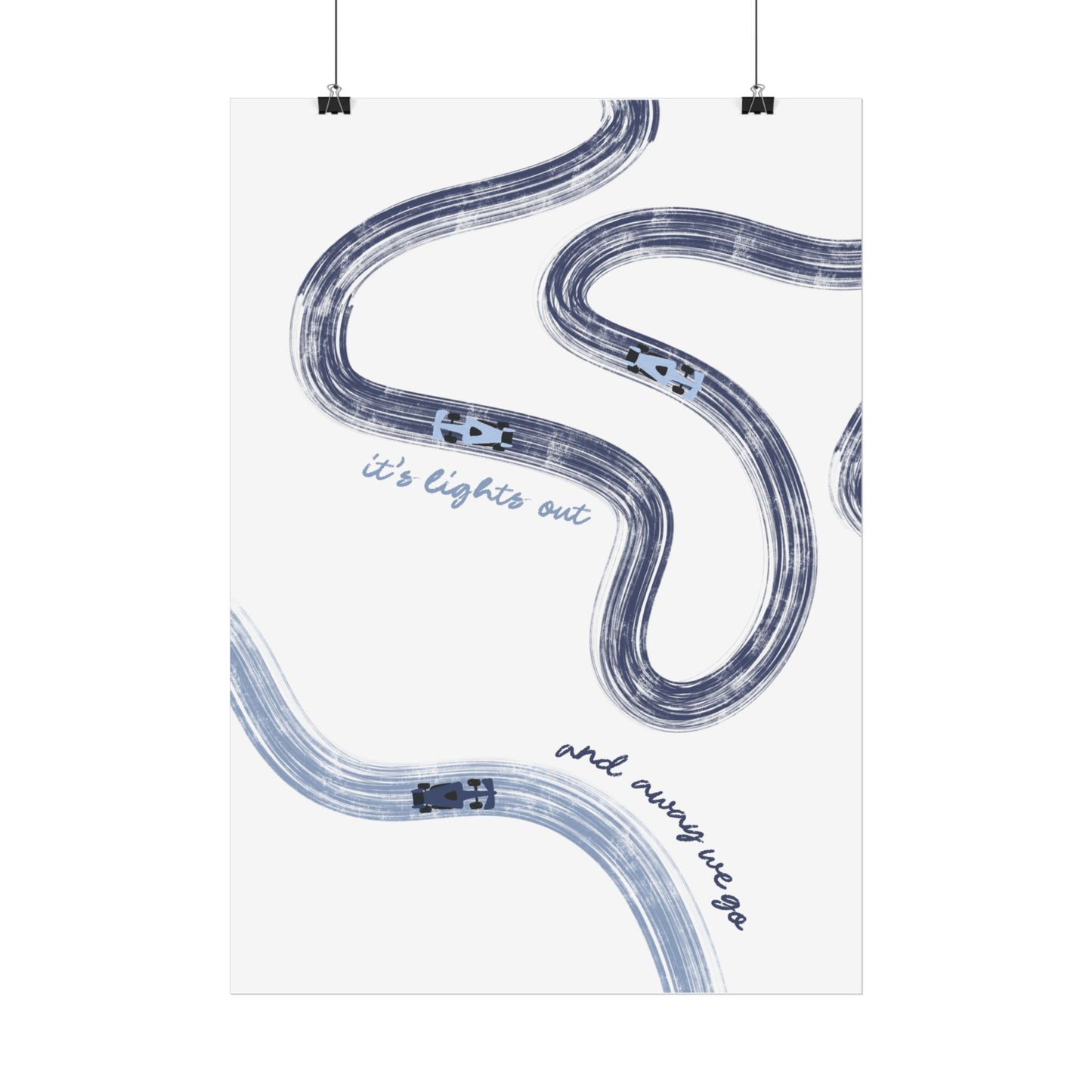 Blue F1 Giclée Print Poster | Minimalist F1 Art - EU SIZING (Physical Print)