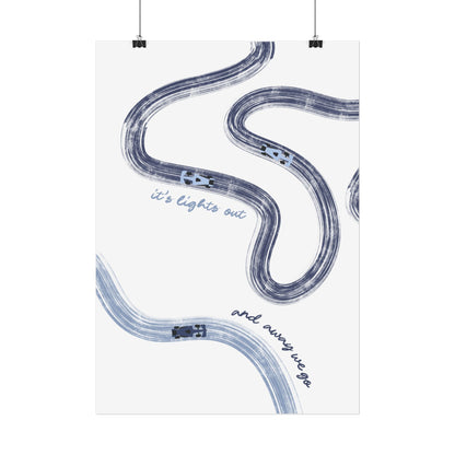 Blue F1 Giclée Print Poster | Minimalist F1 Art - EU SIZING (Physical Print)