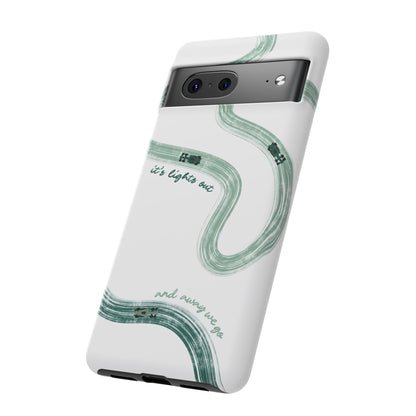 F1 Phone Case Green Painted "its lights out and away we go", Trendy F1 Gift, Formula 1 Gift, Cute F1 Phone Case, Gift for F1 Fans