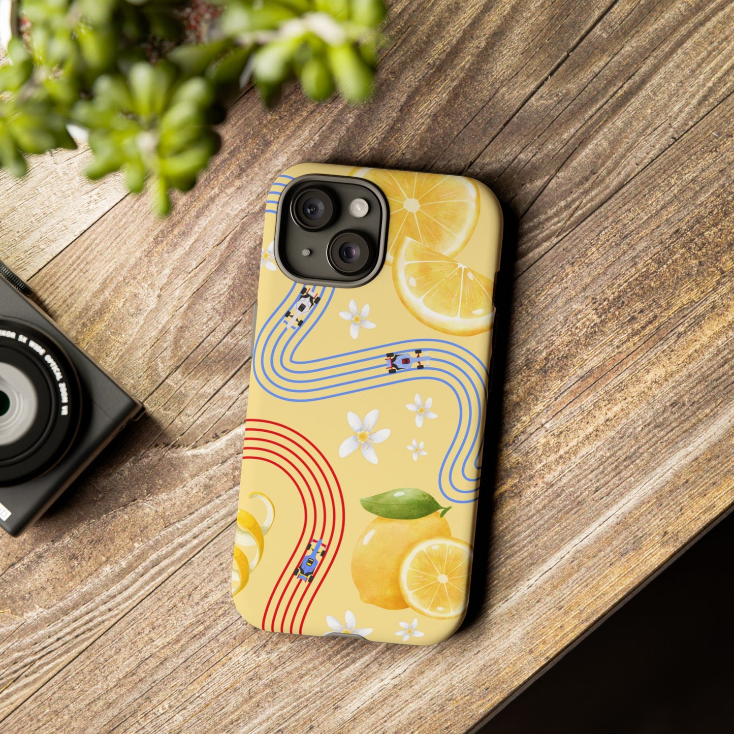 Yellow F1 Racing Bulls and Lemons Phone Case, Trendy F1 Gift, Formula 1 Gift, Cute Fruit F1 Phone Case, Unique Phone Case