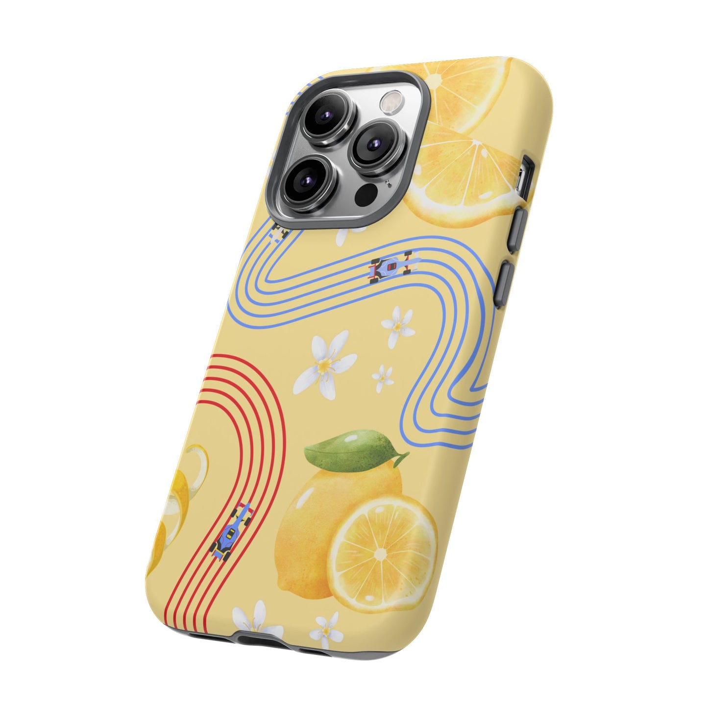Yellow F1 Racing Bulls and Lemons Phone Case, Trendy F1 Gift, Formula 1 Gift, Cute Fruit F1 Phone Case, Unique Phone Case