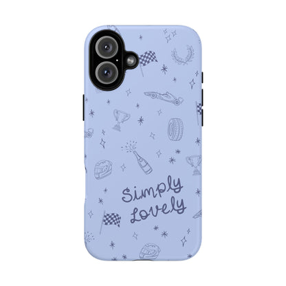 Blue Doodle "Simply Lovely" F1 Phone Case Design