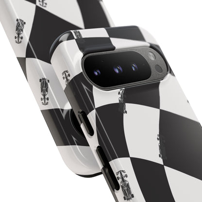 F1 Phone Case Black and White Checkered Design, Trendy F1 Gift, Formula 1 Gift, Cute F1 Phone Case, Unique Formula One Phone Case
