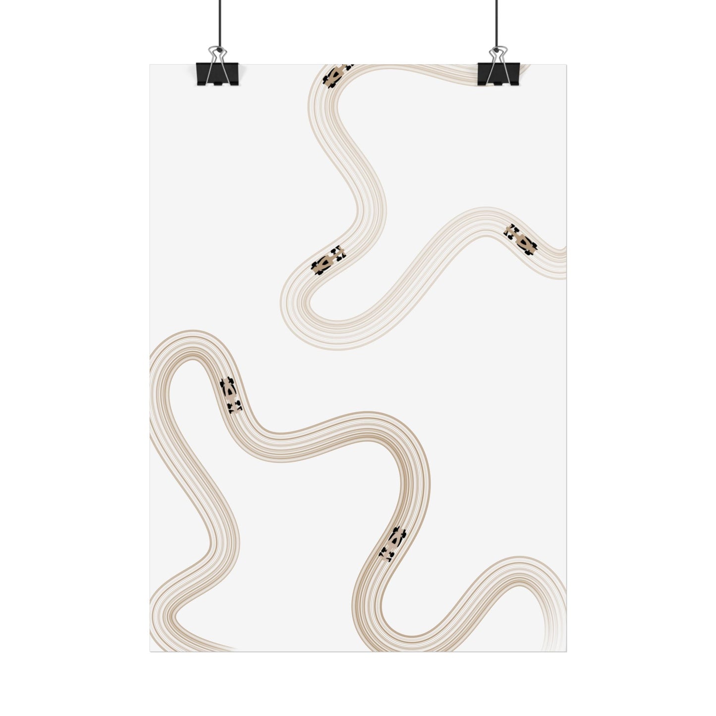 Neutral Beige F1 Wall Art Poster | Minimalist F1 Art - EU Sizing (Physical Print)