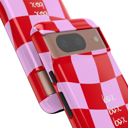 Pink and Red Checkered F1 Phone Case, Box Box Box F1 Phone Case