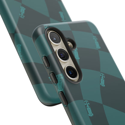 F1 Phone Case Teal Checkered Design, Trendy F1 Gift, Formula 1 Gift, Cute F1 Phone Case, Unique Formula One Phone Case