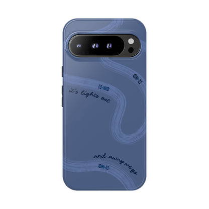 F1 Phone Case Monochrome Dark Blue Painted "its lights out and away we go", Trendy F1 Gift, Formula 1 Gift, Cute F1 Phone Case, Phone Case