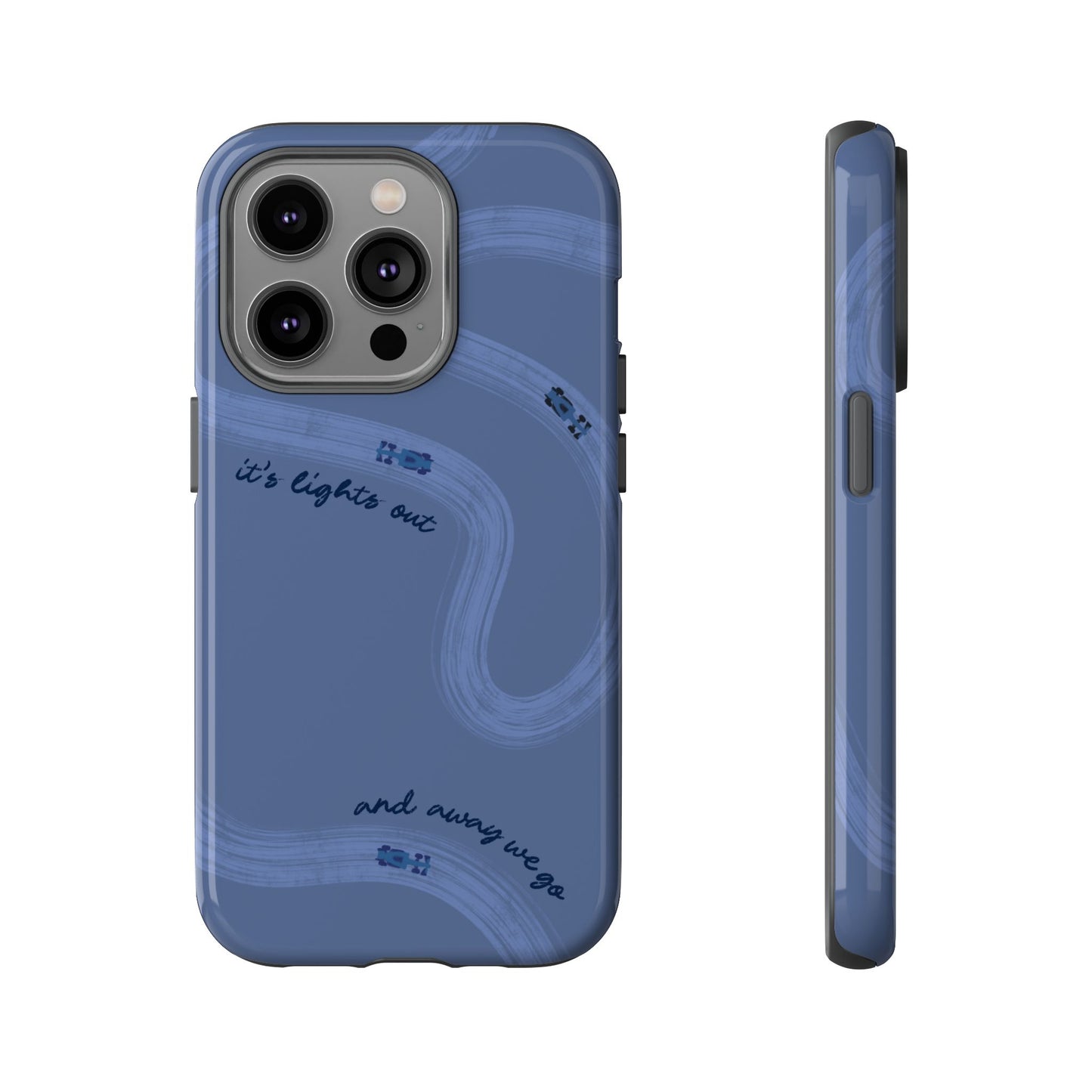 F1 Phone Case Monochrome Dark Blue Painted "its lights out and away we go", Trendy F1 Gift, Formula 1 Gift, Cute F1 Phone Case, Phone Case