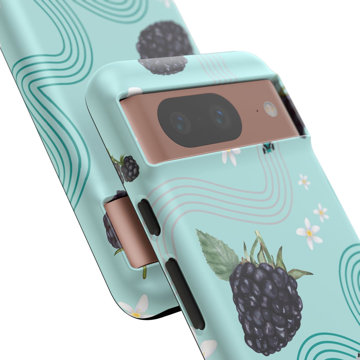 Teal F1 Mercedes and Blackberries Phone Case , Trendy F1 Gift, Formula 1 Gift, Cute Fruit F1 Phone Case, Unique Phone Case