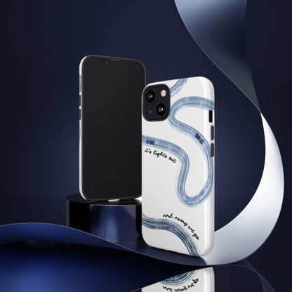 F1 Phone Case Blue Painted "its lights out and away we go", Trendy F1 Gift, Formula 1 Gift, Cute F1 Phone Case, Gift for F1 Fans