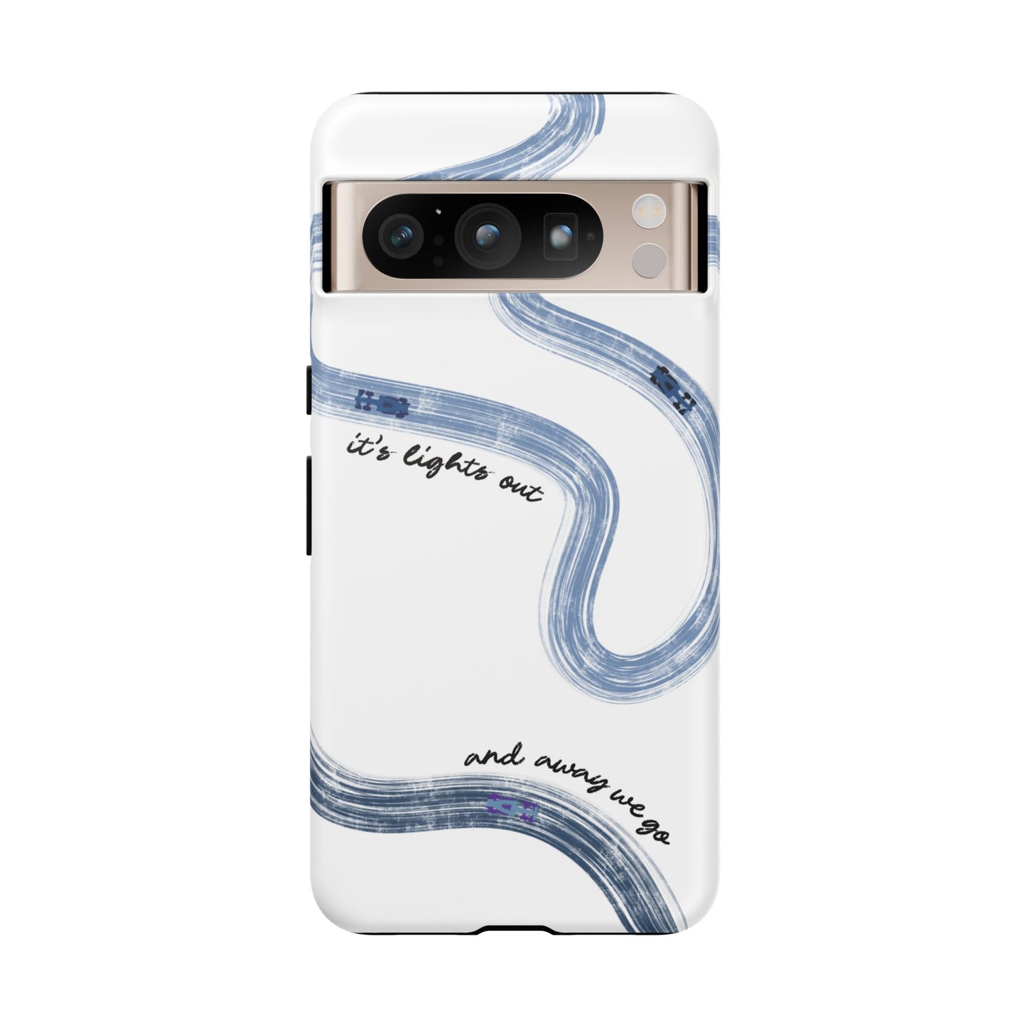 F1 Phone Case Blue Painted "its lights out and away we go", Trendy F1 Gift, Formula 1 Gift, Cute F1 Phone Case, Gift for F1 Fans