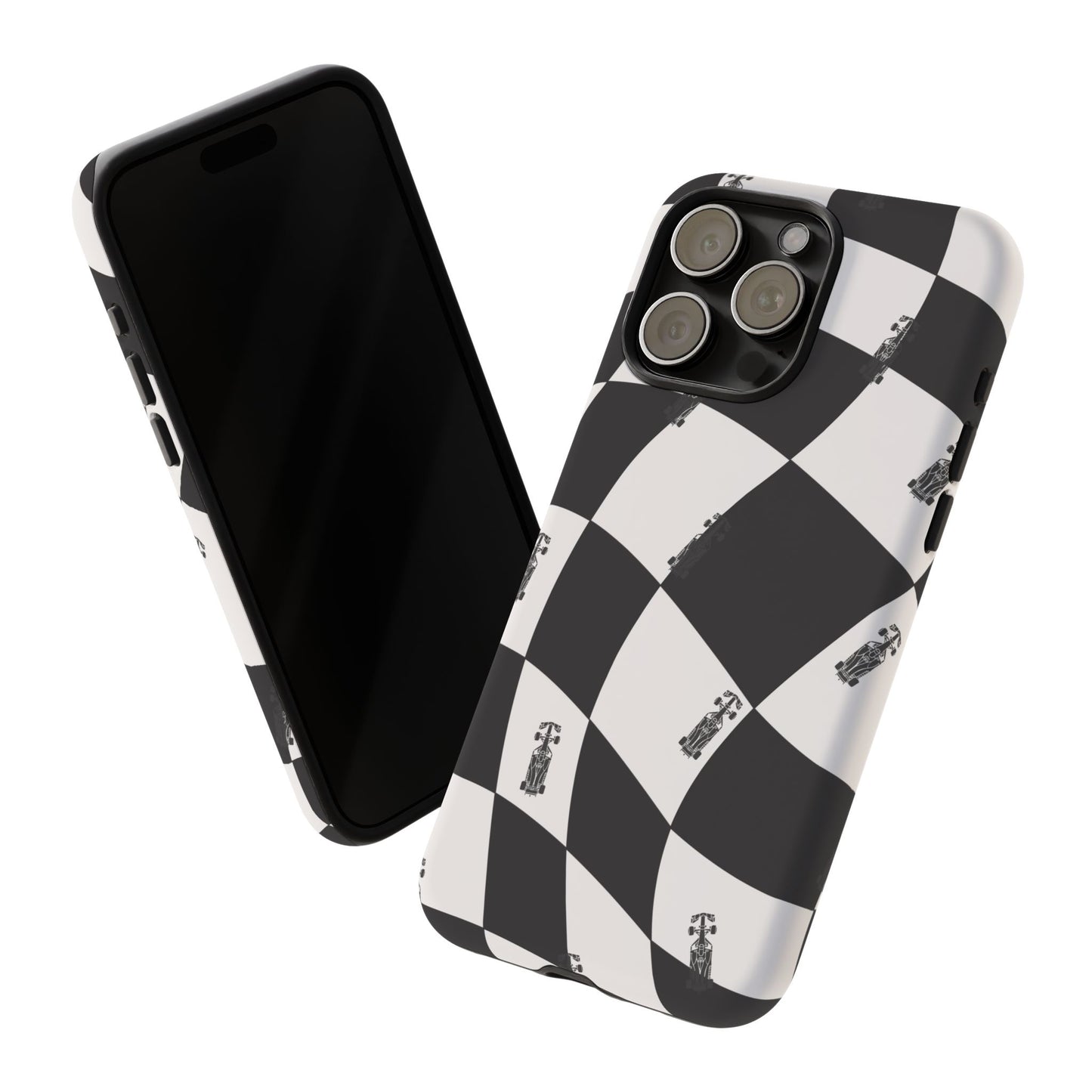 F1 Phone Case Black and White Checkered Design, Trendy F1 Gift, Formula 1 Gift, Cute F1 Phone Case, Unique Formula One Phone Case