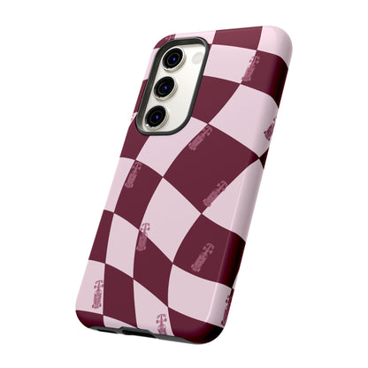 F1 Phone Case Pink Checkered Design, Trendy F1 Gift, Formula 1 Gift, Cute F1 Phone Case, Unique Formula One Phone Case