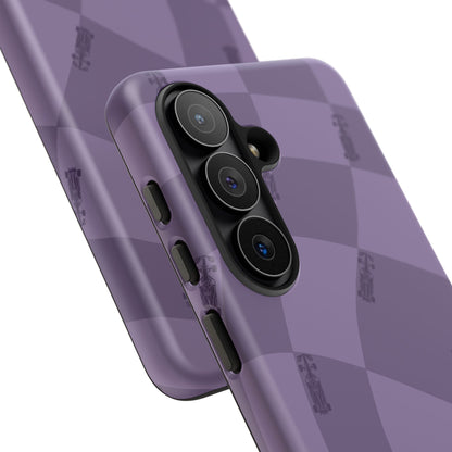 F1 Phone Case Purple Checkered Design, Trendy F1 Gift, Formula 1 Gift, Cute F1 Phone Case, Unique Formula One Phone Case