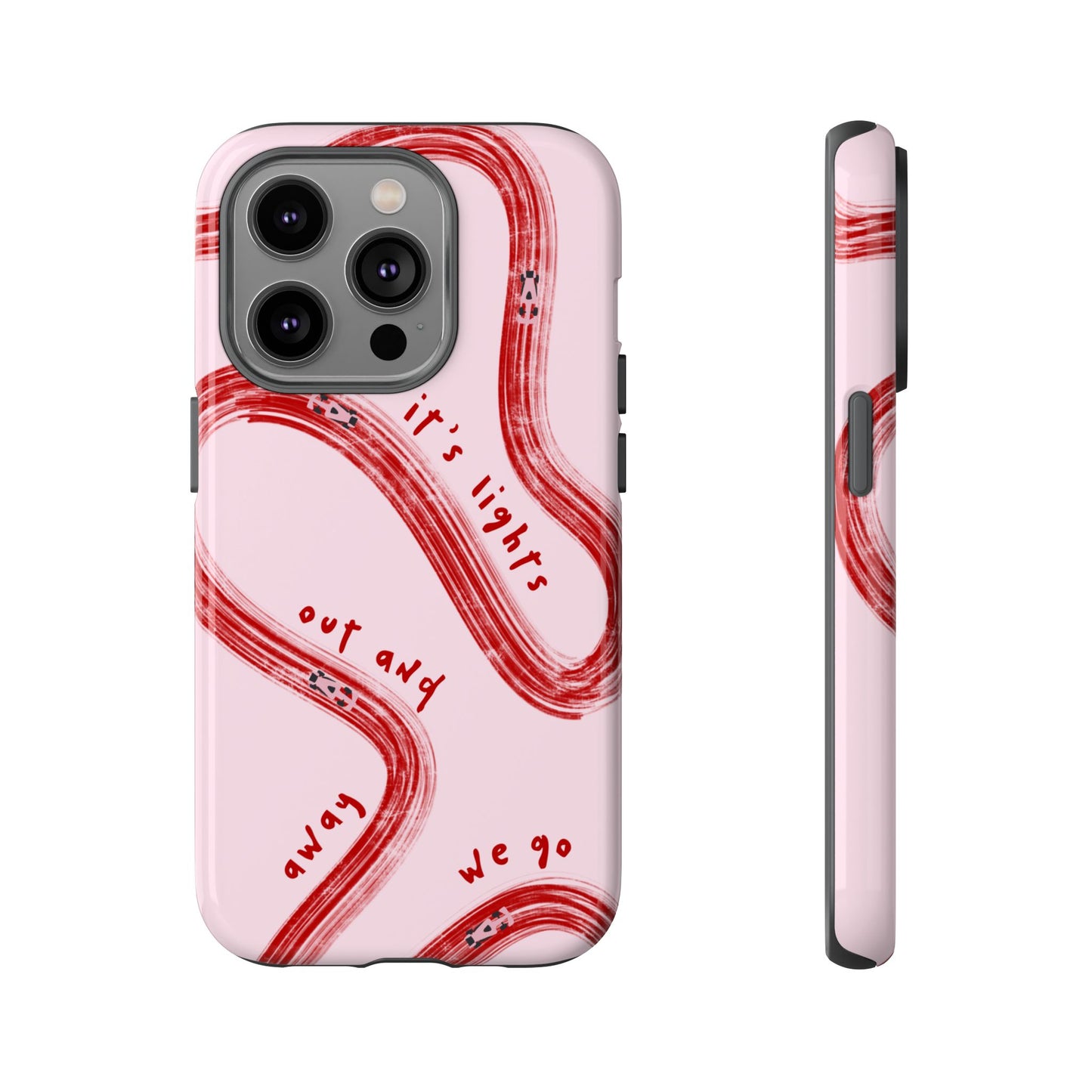Pink and Red Lights Out F1 Phone Case Design, Trendy F1 Gift, Formula 1 Gift, Cute F1 Phone Case, Unique Formula One Phone Case