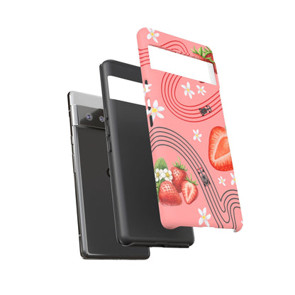 Red F1 Audi and Strawberries Phone Case, Trendy F1 Gift, Formula 1 Gift, Cute Fruit F1 Phone Case, Unique Phone Case