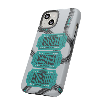 Mercedes F1 Phone Case Painted Ticket Stubs, Trendy F1 Gift, Formula 1 Gift, Cute F1 Phone Case