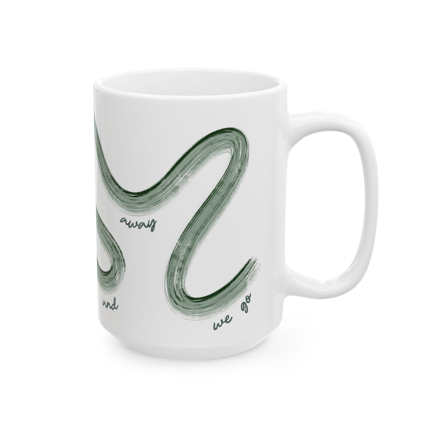F1 Green Painted It's Lights Out and Away We Go Mug, Unique Gift for Coffee Lovers, Whimsical Formula 1 Gift