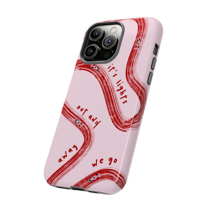 Pink and Red Lights Out F1 Phone Case Design, Trendy F1 Gift, Formula 1 Gift, Cute F1 Phone Case, Unique Formula One Phone Case